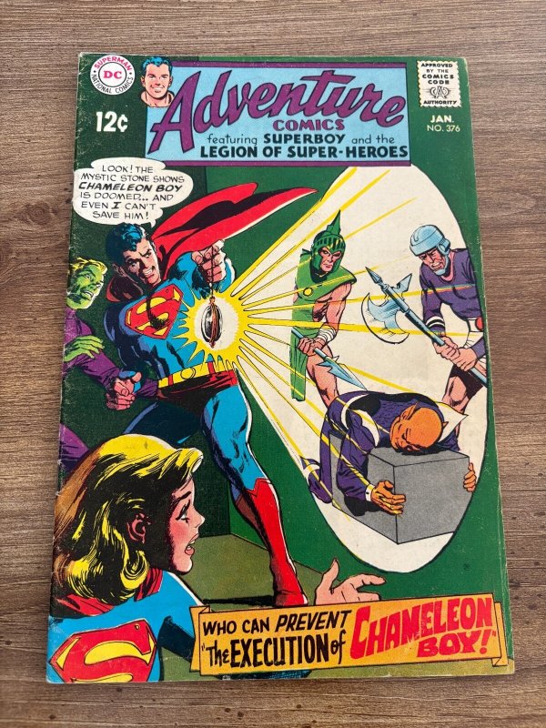 Adventure Comics #376 (DC Comics, 1969), raw comic book in FN condition — front cover