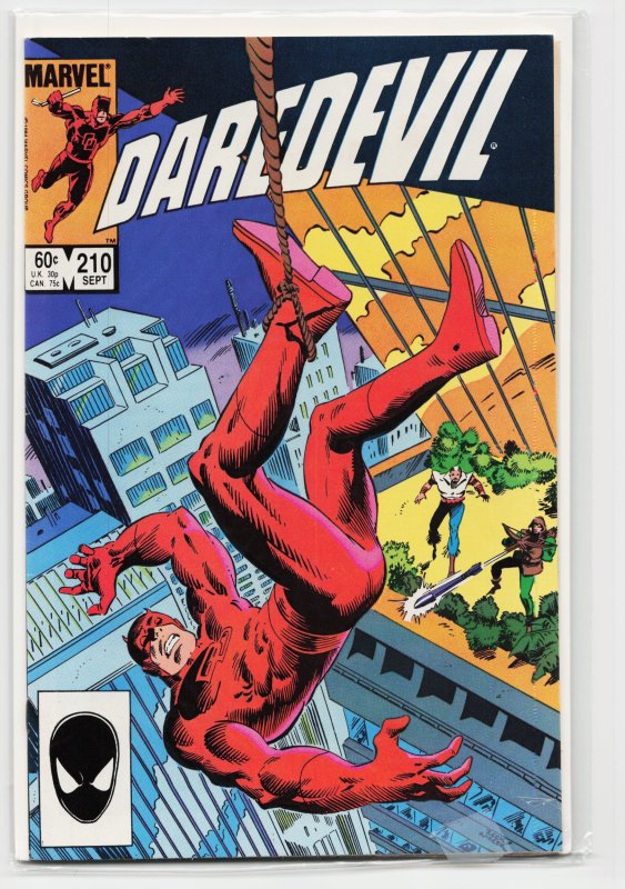 Daredevil #210 (Marvel Comics, 1984), raw, ungraded comic book — front cover