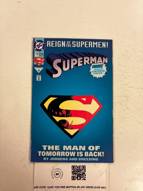 Superman #78 (DC Comics, 1993), raw comic book in NM condition — front cover