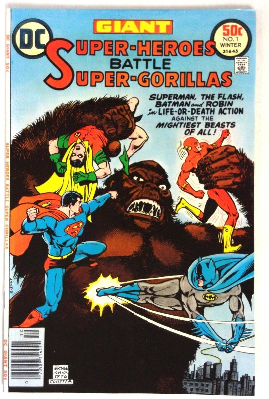 Super-Heroes Battle #1 (DC Comics, 1976), raw comic book in VF/NM condition — front cover