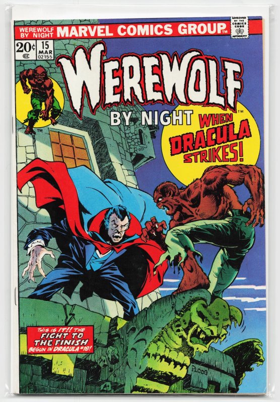 Werewolf by Night #15 (Marvel Comics, 1974), raw, ungraded comic book — front cover