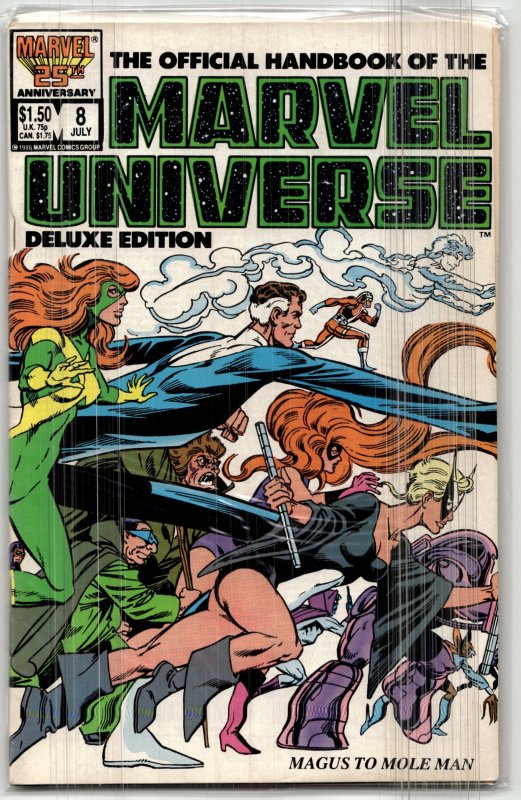 The Official Handbook of the Marvel Universe #8 (1986), raw, ungraded comic book — front cover