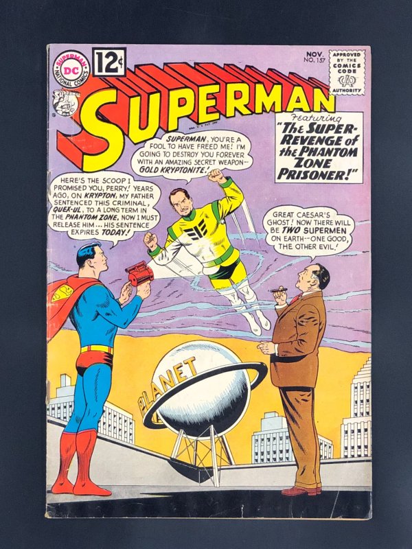 Superman #157 (DC Comics, 1962), raw, ungraded comic book — front cover