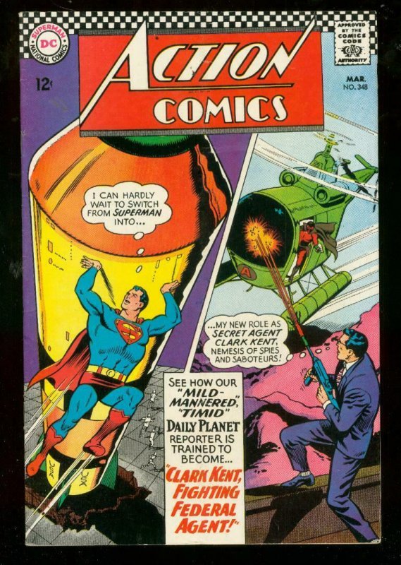 Action Comics #348 (DC Comics, 1967), raw comic book in FN/VF condition — front cover