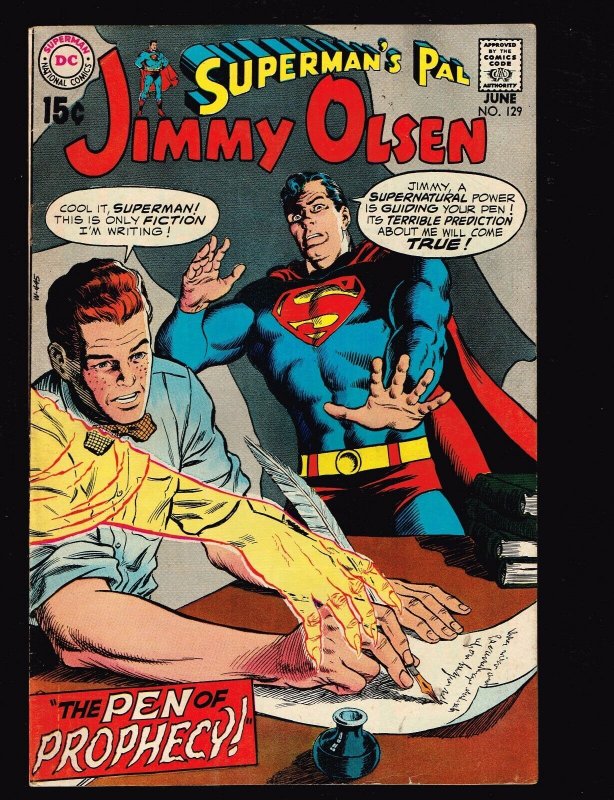 Superman's Pal, Jimmy Olsen #129 (DC Comics, 1970), raw comic book in 7.0 condition — front cover
