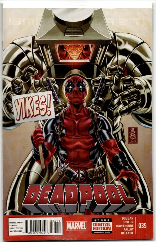 Deadpool #35 (Marvel Comics, 2014), raw, ungraded comic book — front cover