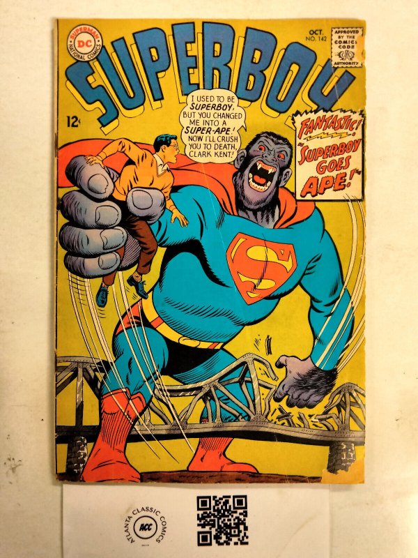 Superboy #142 (DC Comics, 1967), raw comic book in GD condition — front cover
