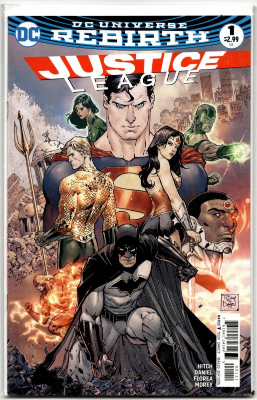 Justice League #1 (DC Comics, 2016), raw, ungraded comic book — front cover