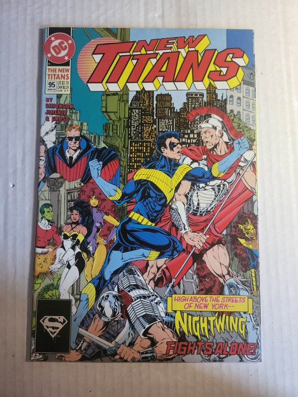The New Titans #95 (DC Comics, 1993), raw, ungraded comic book — front cover