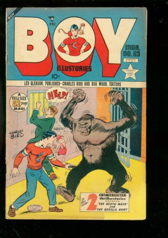 Boy #63 (Lev Gleason Publications), raw comic book in VG/FN condition — front cover