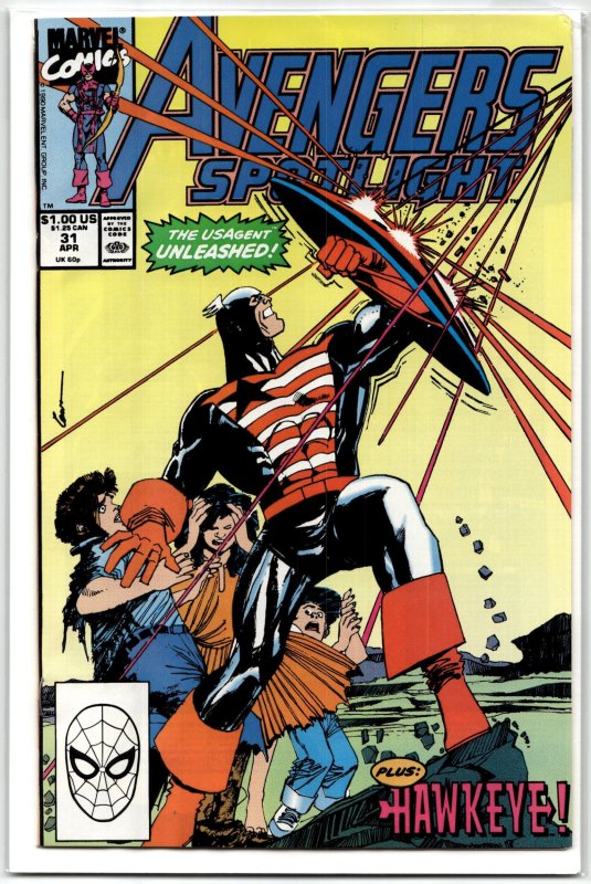 Avengers Spotlight #31 (Marvel Comics, 1990), raw, ungraded comic book — front cover