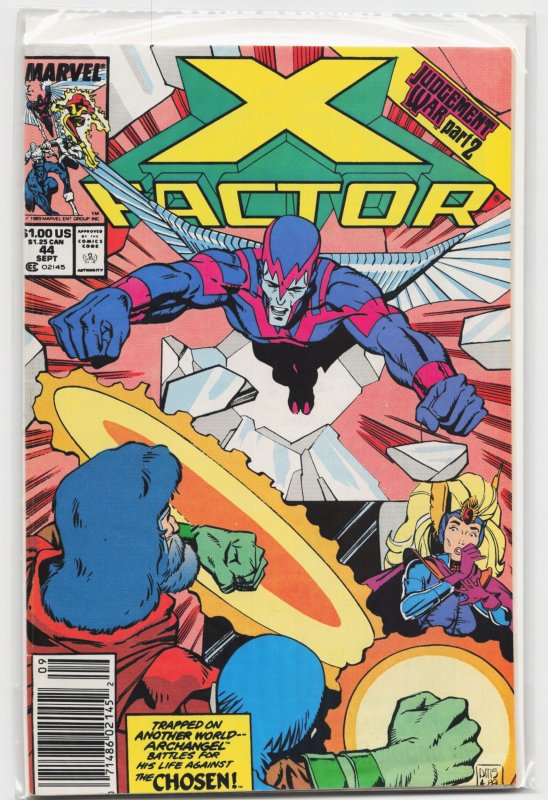 X-Factor #44 (Marvel Comics, 1989), raw, ungraded comic book — front cover