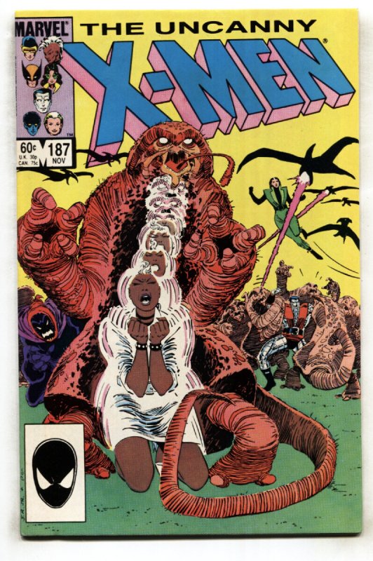 X-Men #187 (Marvel Comics, 1984), raw comic book in VF/NM condition — front cover