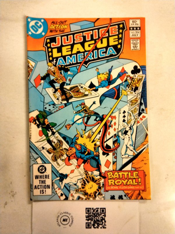 Justice League of America #204 (DC Comics, 1982), raw comic book in NM condition — front cover