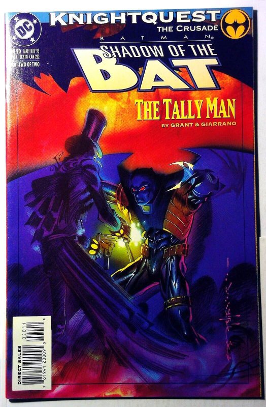 Batman: Shadow of the Bat #20 (DC Comics, 1993), raw, ungraded comic book — front cover