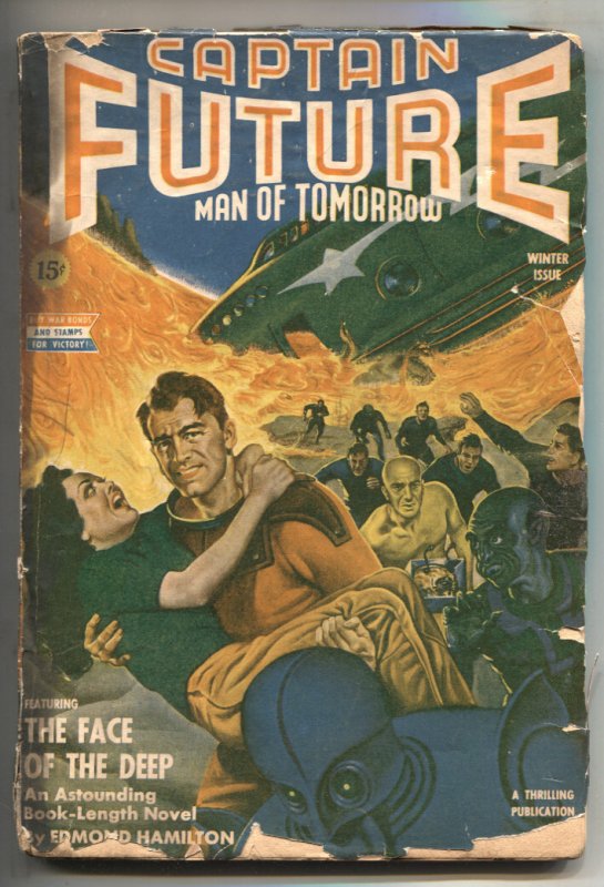 Captain Future Pulp Winter 1942 -- the Face of the Deep -- G (1942), raw, ungraded comic book — front cover