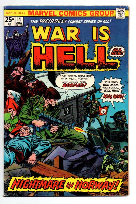 War Is Hell #14 (Marvel Comics, 1975), raw comic book in VG condition — front cover