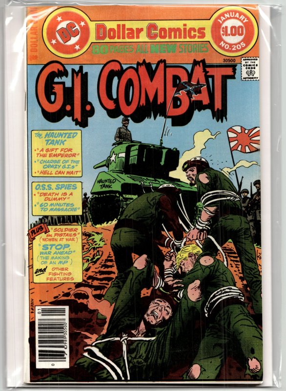 G.I. Combat #205 (DC Comics, 1977), raw, ungraded comic book — front cover