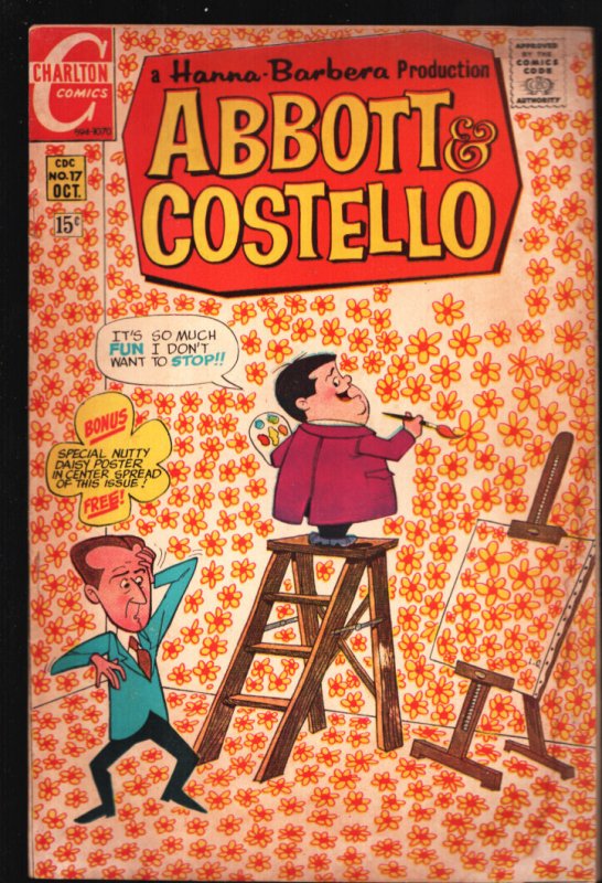 Abbott & Costello #17 (Charlton Comics, 1970), raw comic book in FR condition — front cover