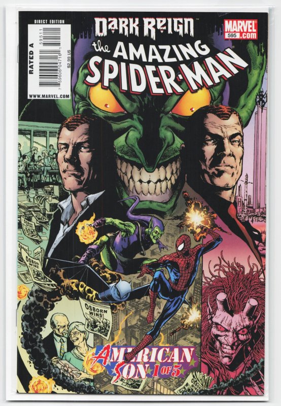 The Amazing Spider-Man #595 (Marvel Comics, 2009), raw, ungraded comic book — front cover