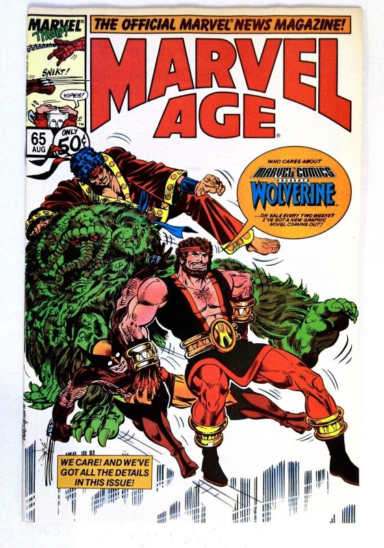 Marvel Age #65 (Marvel Comics, 1988), raw comic book in NM- condition — front cover