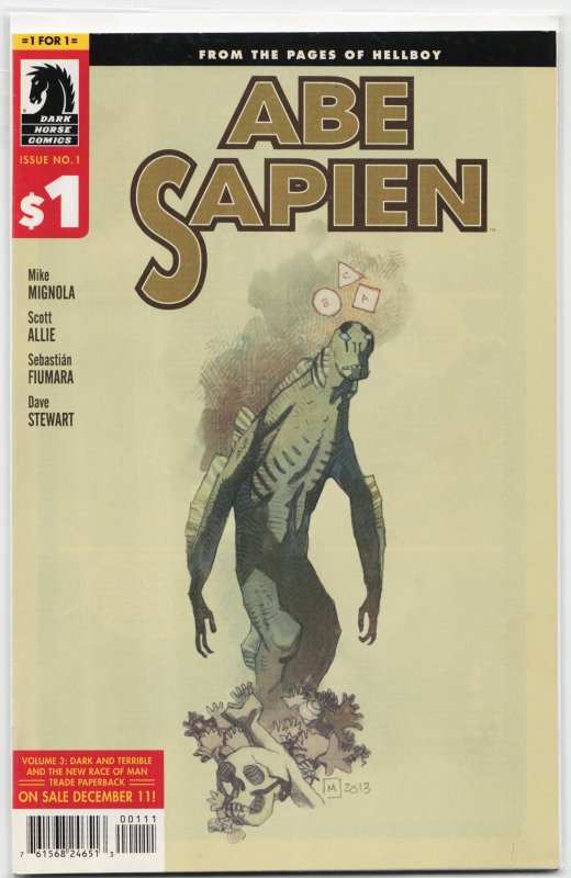 Abe Sapien #1 (Dark Horse Comics, 2013), raw, ungraded comic book — front cover