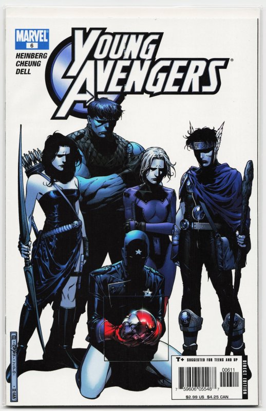 Young Avengers #6 (Marvel Comics, 2005), raw, ungraded comic book — front cover