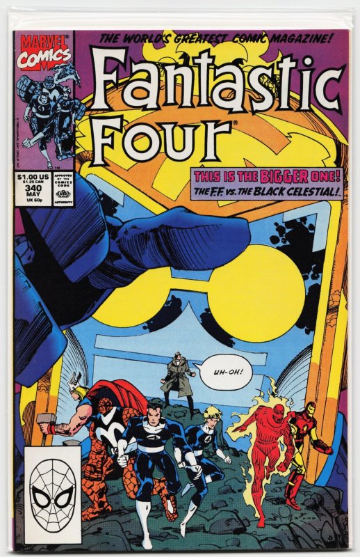 Fantastic Four #340 (Marvel Comics, 1990), raw, ungraded comic book — front cover