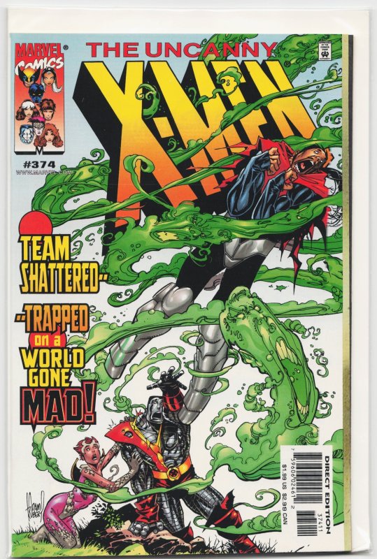 The Uncanny X-Men #374 (Marvel Comics, 1999), raw, ungraded comic book — front cover
