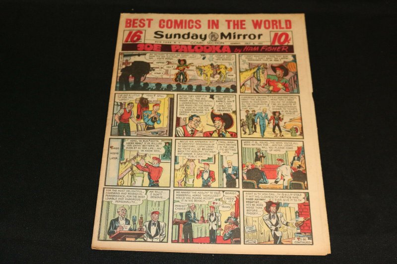 1951 Sunday Mirror Weekly Comic Section July 8th (Fine+) Superman Joe Palooka (1951), raw, ungraded comic book — front cover