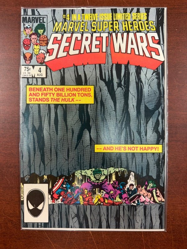 Marvel Super Heroes Secret Wars #4 (Marvel Comics, 1984), raw comic book in NM condition — front cover
