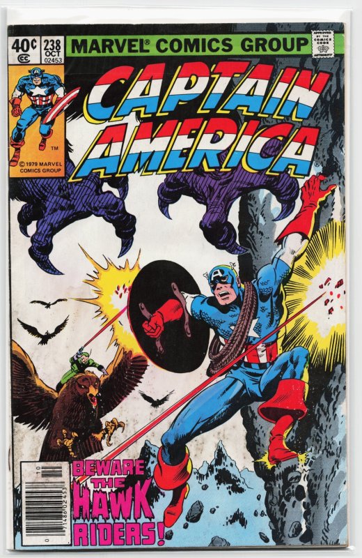 Captain America #238 (Marvel Comics, 1979), raw, ungraded comic book — front cover