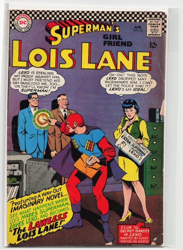 Superman's Girl Friend, Lois Lane #64 (DC Comics, 1966), raw, ungraded comic book — front cover