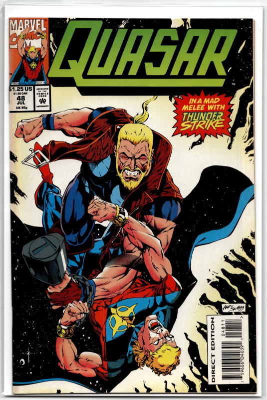 Quasar #48 (1993), raw, ungraded comic book — front cover