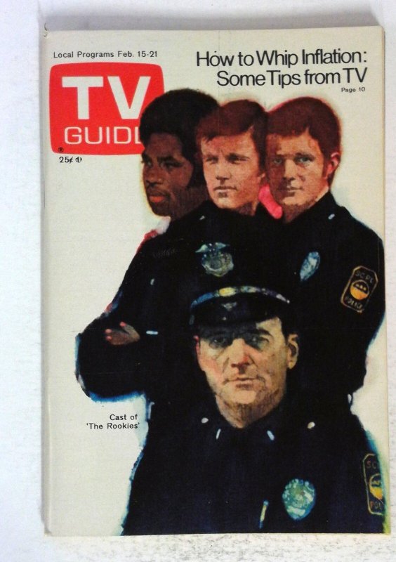 TV Guide 2/15/1975-NO LABEL-Superman on TV-The Rookies-Inflation Tips-, raw, ungraded comic book — front cover