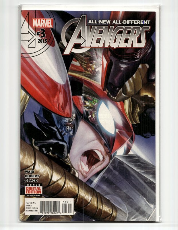 All-New, All-Different Avengers #3 (Marvel Comics, 2016), raw, ungraded comic book — front cover