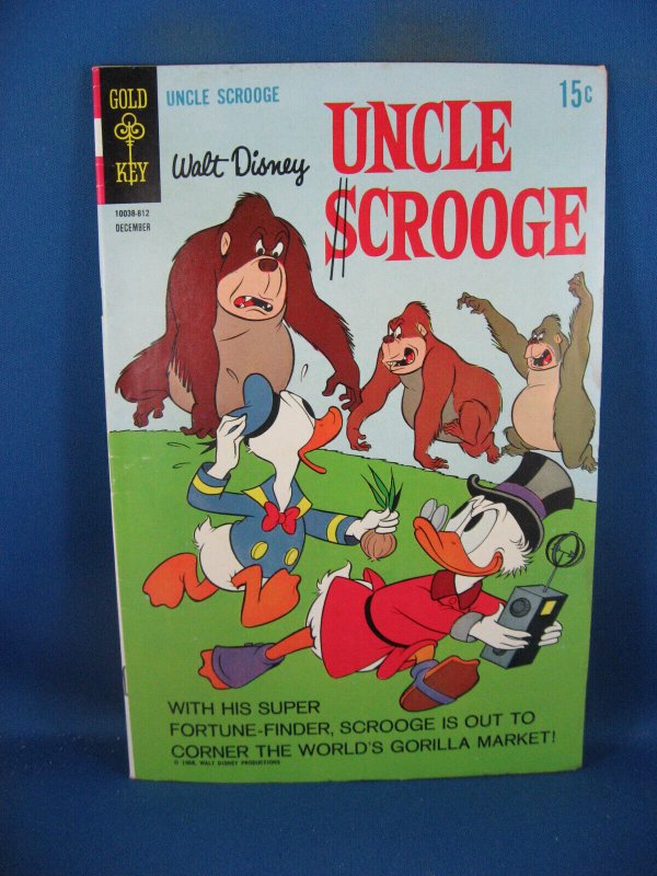 Uncle Scrooge #78 (Gold Key Comics, 1968), raw comic book in VF condition — front cover