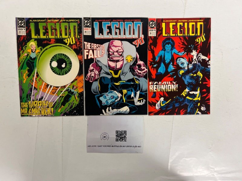 3 Legion '90 DC Comic Books #19, raw, ungraded comic book — front cover
