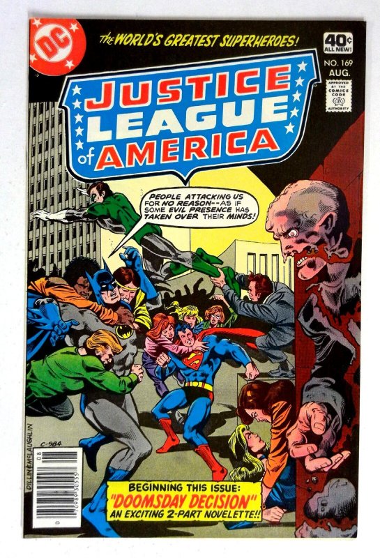 Justice League of America #169 (DC Comics, 1979), raw comic book in VF/NM condition — front cover