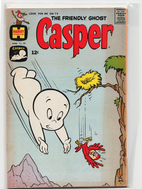 The Friendly Ghost Casper #70 (Harvey Comics, 1964), raw, ungraded comic book — front cover