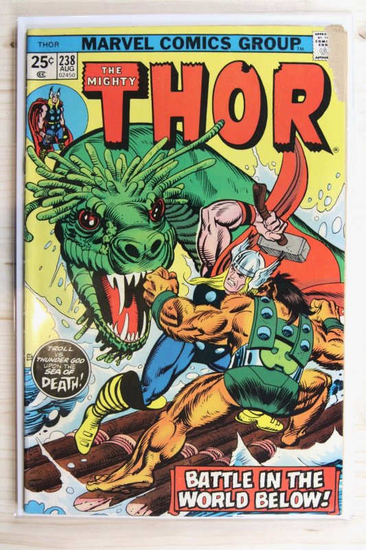 Thor #238 (Marvel Comics, 1975), raw comic book in FN 6.0 condition — front cover