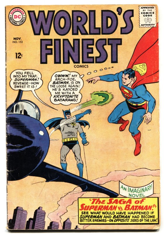 Worlds Finest #153 (DC Comics, 1965), raw comic book in VG condition — front cover