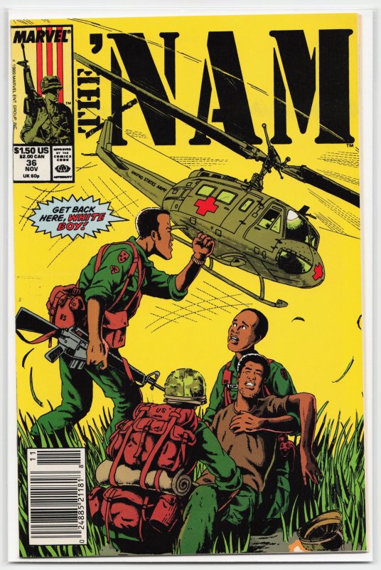 The 'Nam #36 (Marvel Comics, 1989), raw, ungraded comic book — front cover
