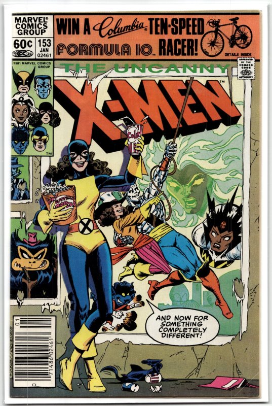 The Uncanny X-Men #153 (Marvel Comics, 1982), raw, ungraded comic book — front cover