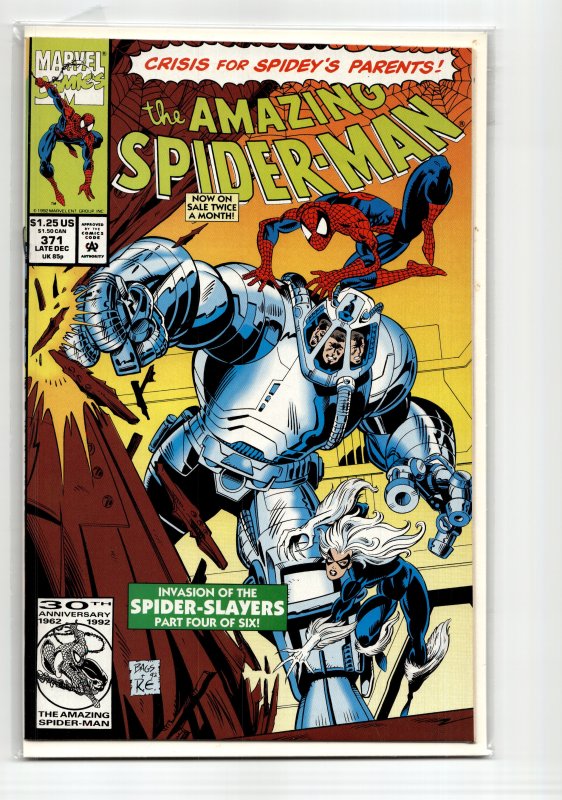 The Amazing Spider-Man #371 (Marvel Comics, 1992), raw, ungraded comic book — front cover
