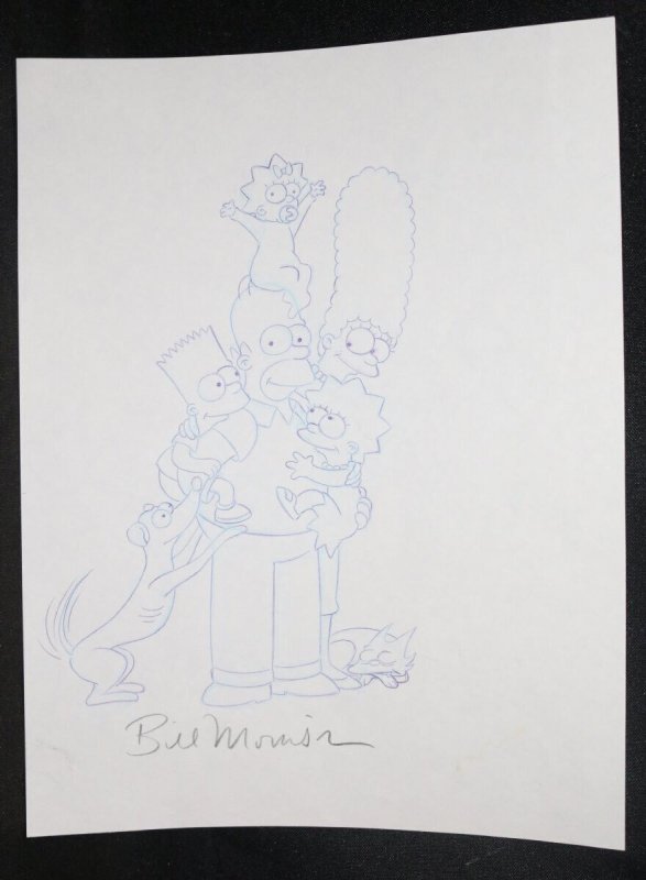 The Simpsons Family Style Guide Merch Art with Pets Signed art by Bill Morrison, raw, ungraded comic book — front cover
