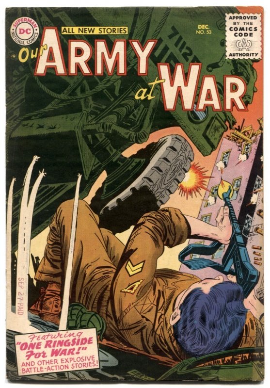 Our Army at War #53 (DC Comics, 1956), raw comic book in FN/VF condition — front cover