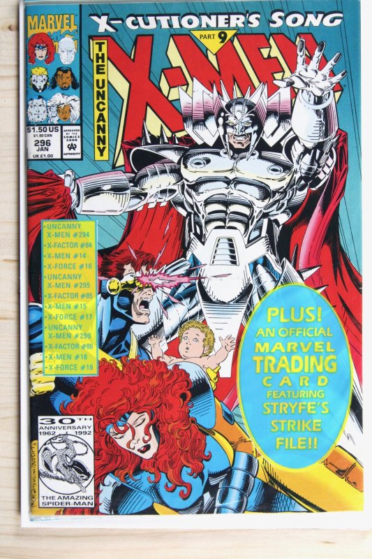 The Uncanny X-Men #296 (Marvel Comics, 1993), raw comic book in VF/NM 9.0 condition — front cover