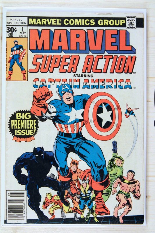 Marvel Super Action #1 (Marvel Comics, 1977), raw comic book in FN+ 6.5 condition — front cover