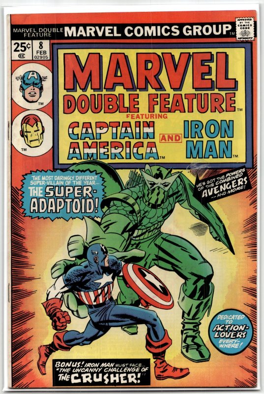 Marvel Double Feature #8 (Marvel Comics, 1975), raw, ungraded comic book — front cover